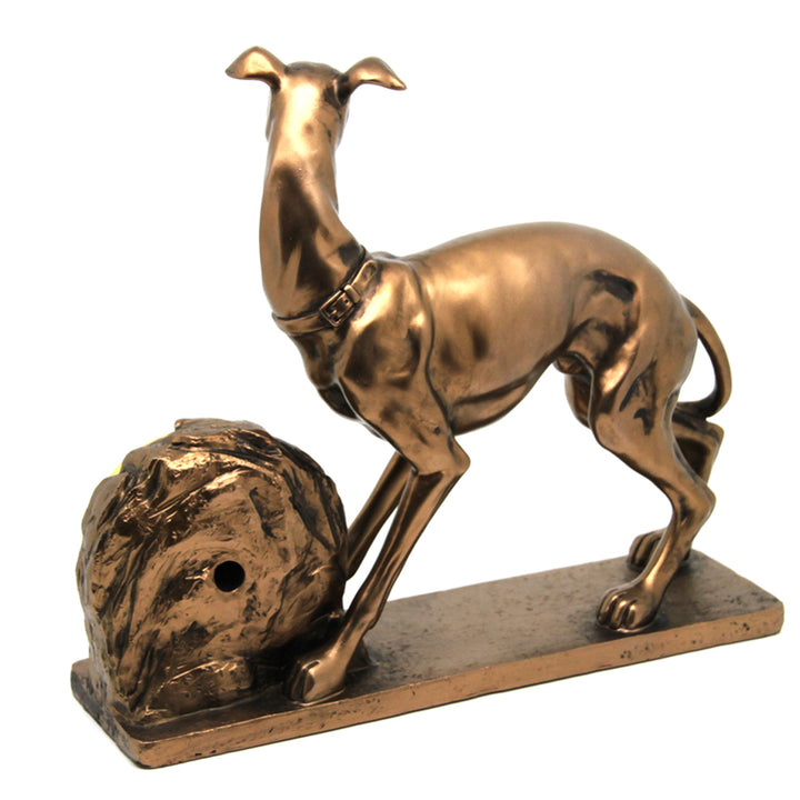 Queen Isabell - klok - Decoratieve staande klok hondenfiguur - golden greyhound
