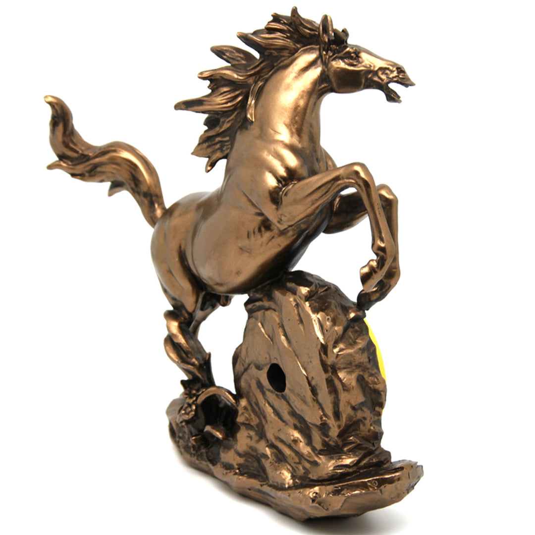 Beeldje springend paard, klok, bronzen decoratie, koningin Isabel