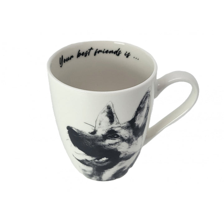 Koningin Isabel porseleinen mok, Duitse herder, 350ml, Q1-05232