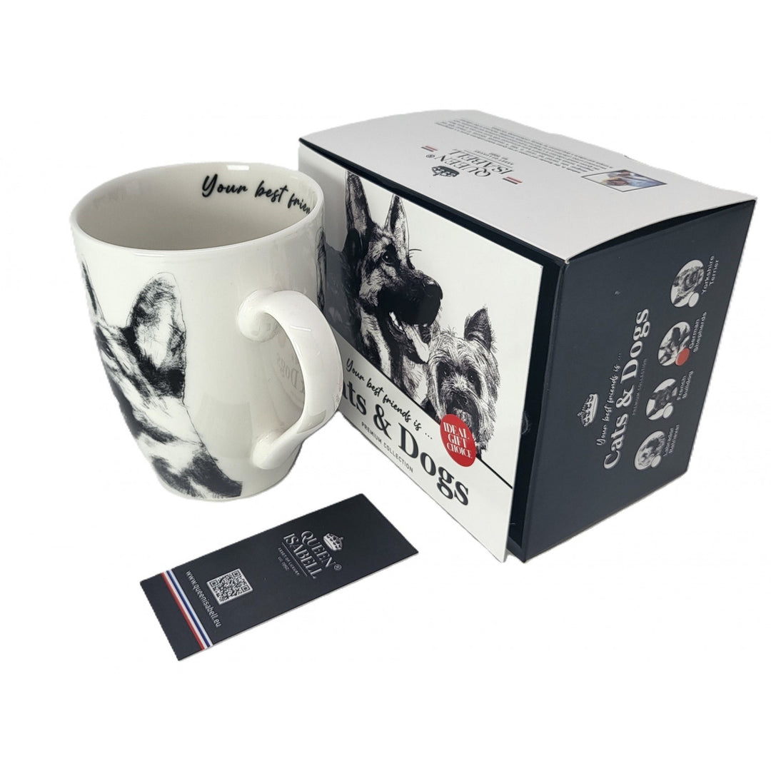 Koningin Isabel porseleinen mok, Duitse herder, 350ml, Q1-05232