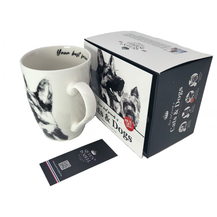 Koningin Isabel porseleinen mok, Duitse herder, 350ml, Q1-05232