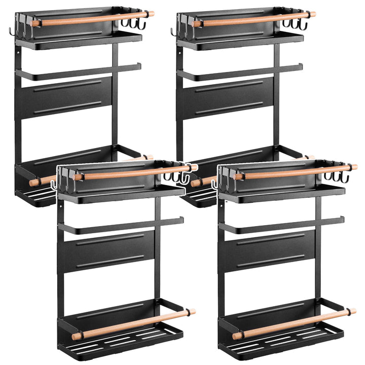 Maclean magnetisch rek voor koelkast/wasmachine, zwart, max. 12kg, MC-910, 4 stuks