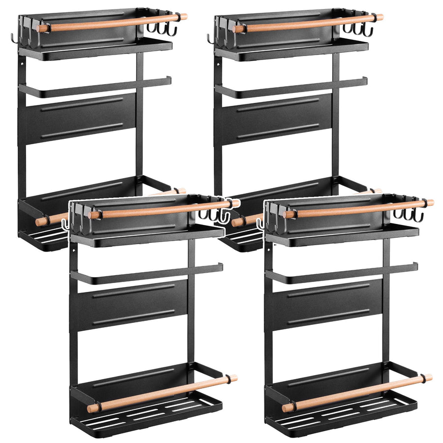 Maclean magnetisch rek voor koelkast/wasmachine, zwart, max. 12kg, MC-910, 4 stuks