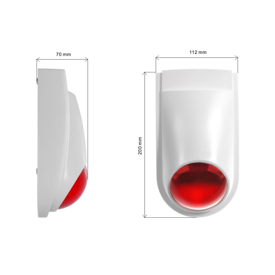 Dummy alarmsirene met LED, AL2030 + 3x AA Varta industriële batterijen