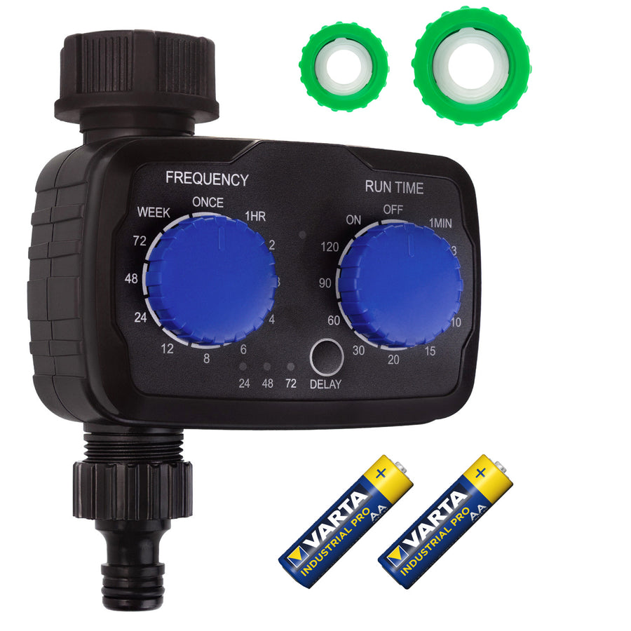 GreenBlue elektronische besproeiingscontroller, programmeur, voeding 2x 1,5V AA, GB391 + 2x Varta Industrial alkaline AA-batterijen