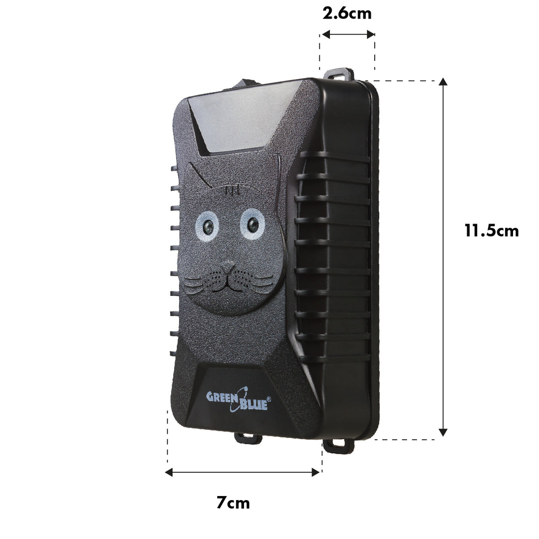GreenBlue GB725 - Verjager met 4x AA batterij - Afschrikmiddel voor knaagdieren en marterachtigen met ultrasone en LED-verlichting - 18-36 kHz - 110 dB