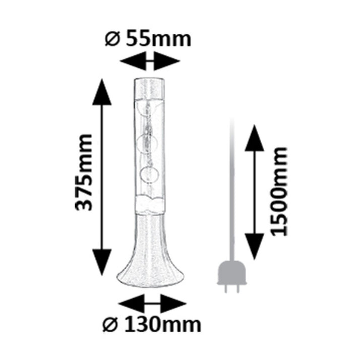 Rabalux - LED Lavalamp, 25W, 3000 K, rood, Poppilol