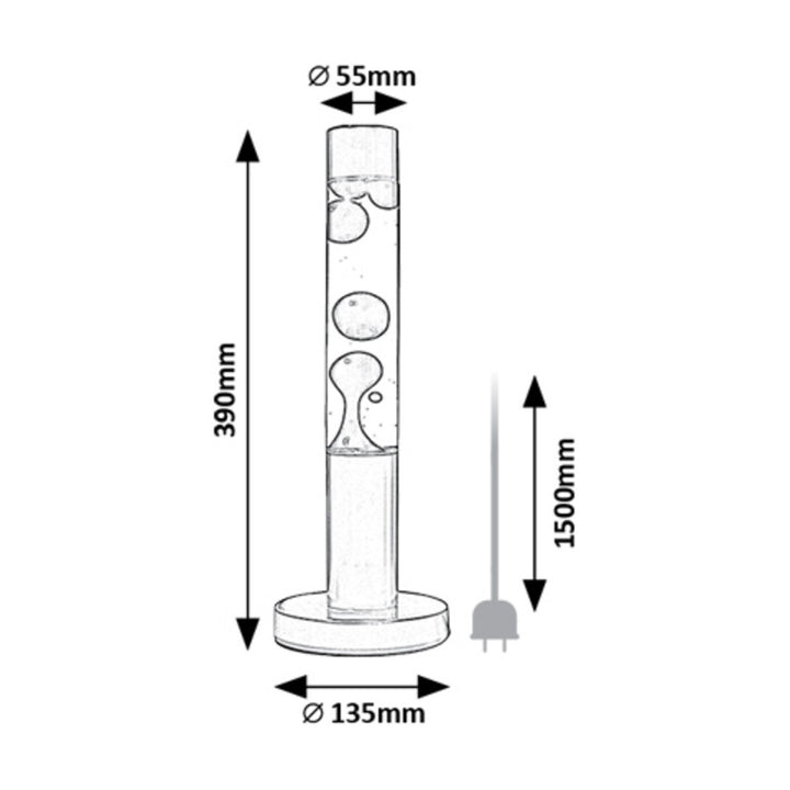 Rabalux LED lavalamp, 25W, 3000 K, geel, Lavastic