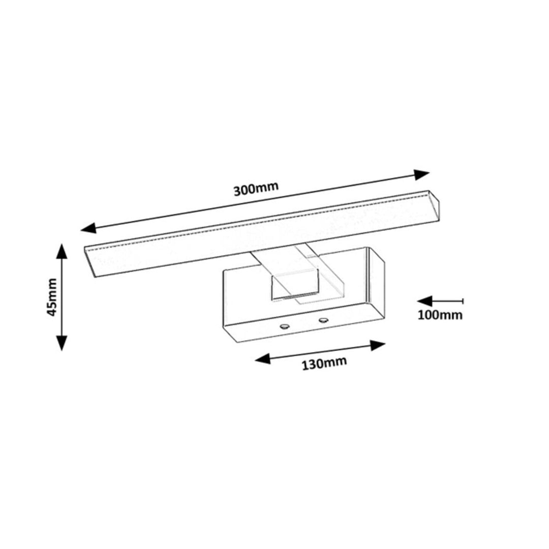 Rabalux badkamerlamp, vermogen 6W, natuurlijk wit 4000W, IP44. zwart, Loric