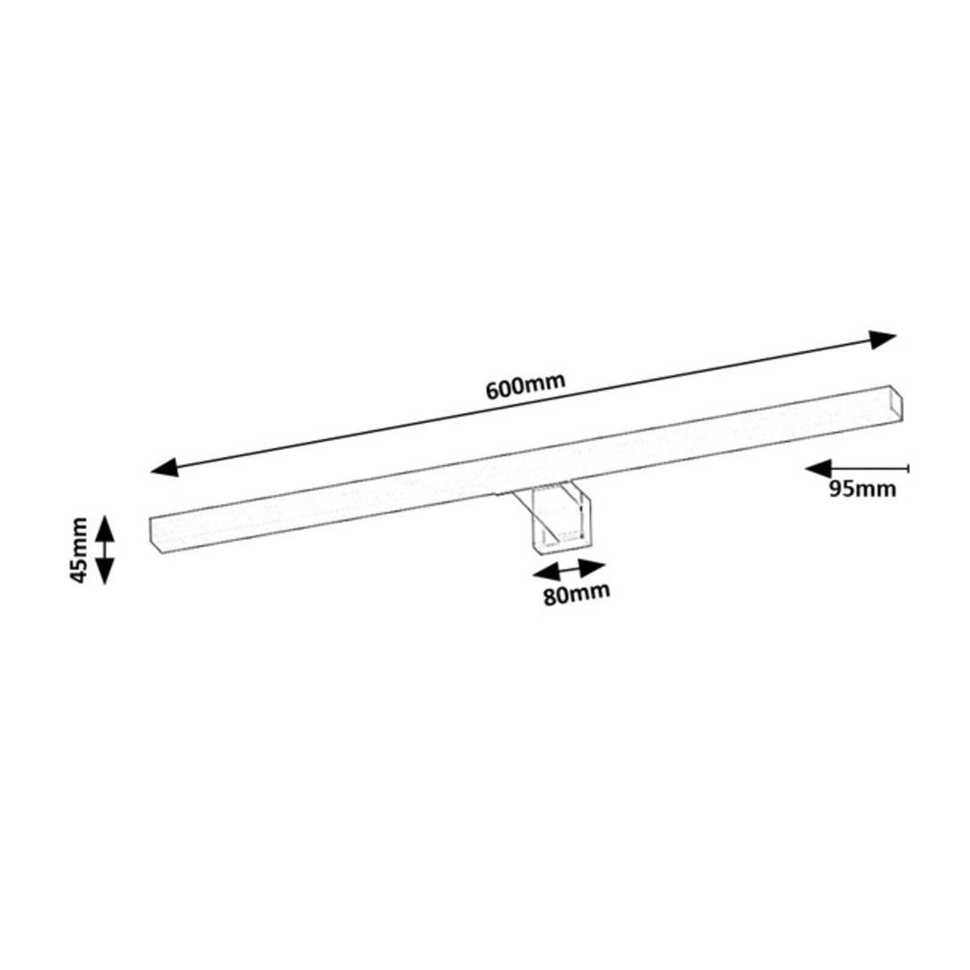 Rabalux badkamerlamp, vermogen 9 W, natuurlijk wit 4000 K, IP44, chroom, Oliro