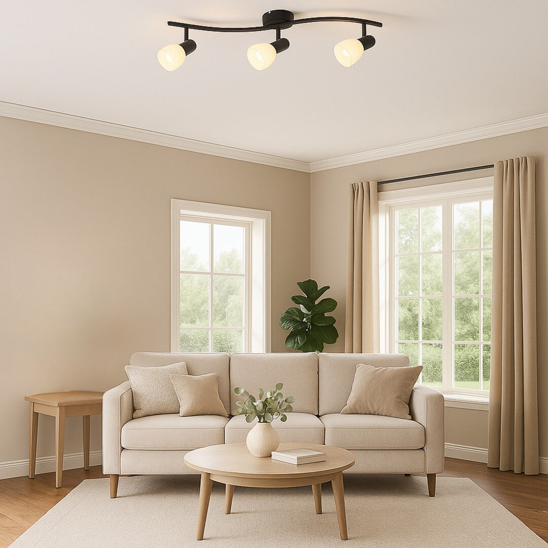 Rabalux plafondlamp, spot, 3x E14 fitting, IP20, zwart, Soma