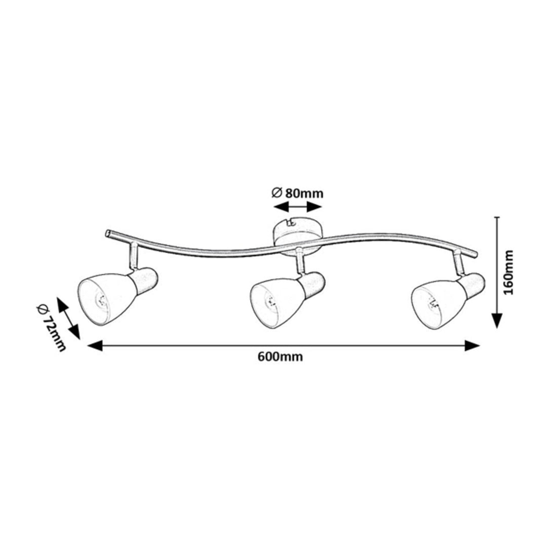 Rabalux plafondlamp, spot, 3x E14 fitting, IP20, zwart, Soma