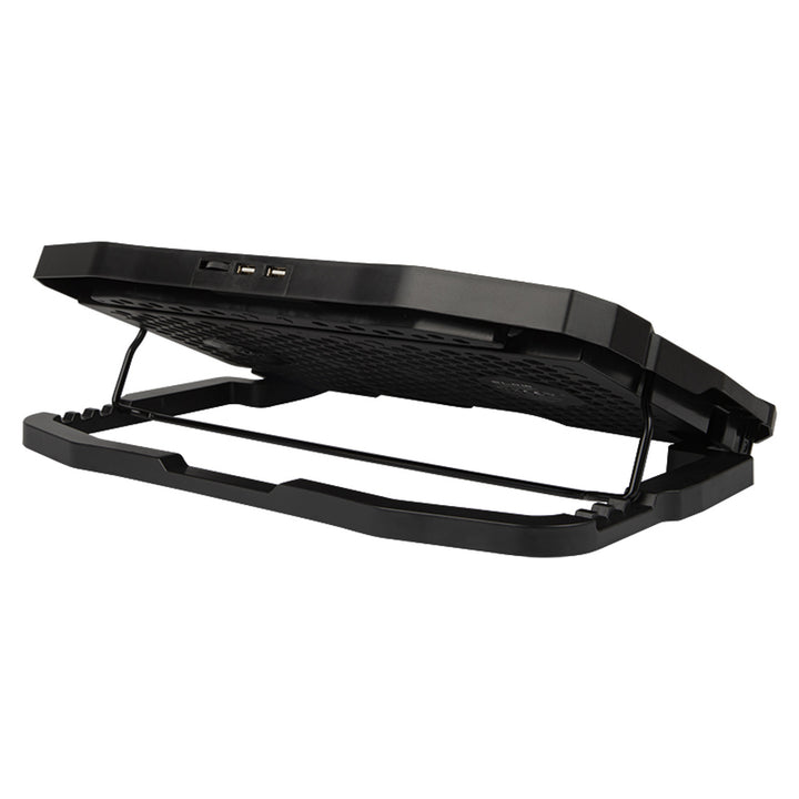 Blaas Hurricane laptop koelstandaard, vier ventilatoren, rode verlichting, ingebouwde USB-hub