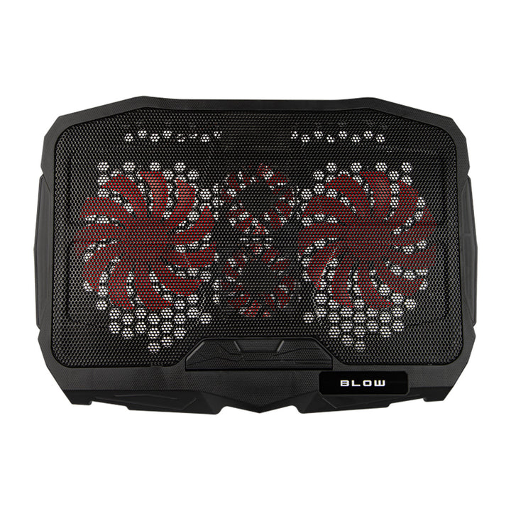 Blaas Hurricane laptop koelstandaard, vier ventilatoren, rode verlichting, ingebouwde USB-hub