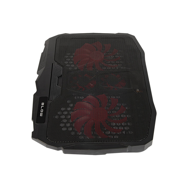 Blaas Hurricane laptop koelstandaard, vier ventilatoren, rode verlichting, ingebouwde USB-hub