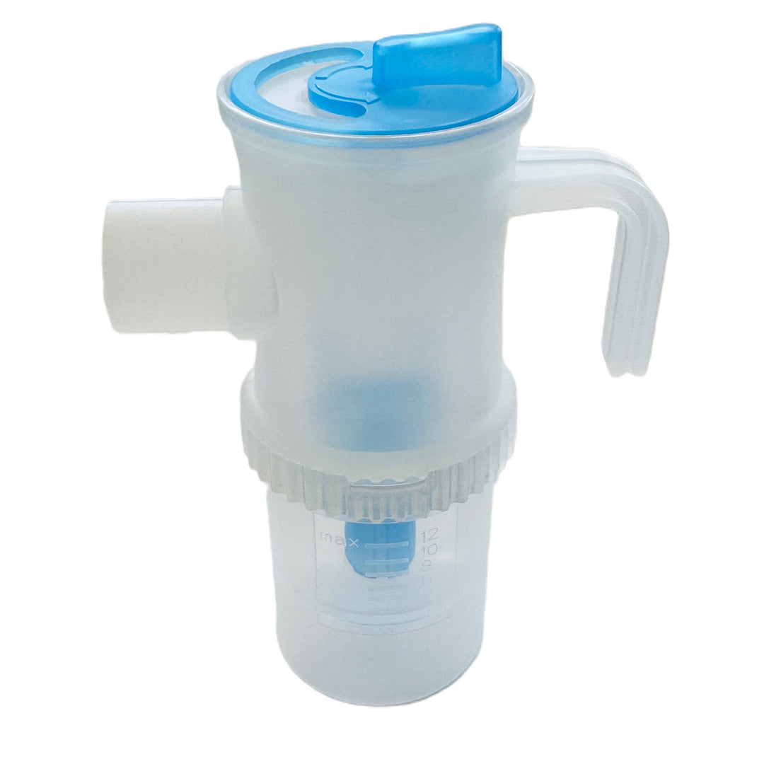 Omnibus inhalatie/verneveling accessoire set, grote 12ml vernevelaar, blauwe kleur, 5 reserve filters, snelheidsregeling