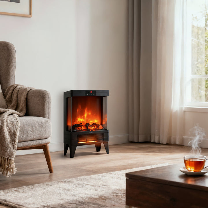 LED elektrische haard met afstandsbediening, 2 verwarmingsvermogens 1000W/2000W, thermostaat, Adler AD 7755