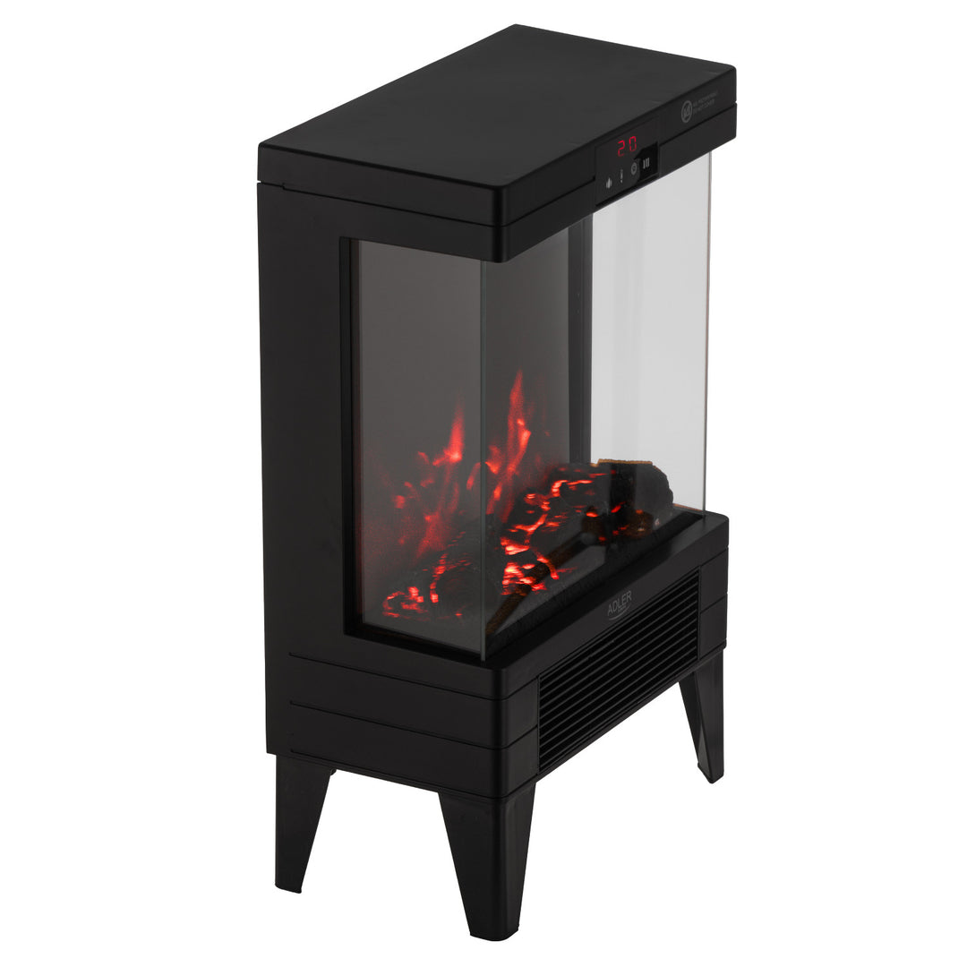 LED elektrische haard met afstandsbediening, 2 verwarmingsvermogens 1000W/2000W, thermostaat, Adler AD 7755