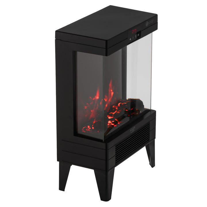 LED elektrische haard met afstandsbediening, 2 verwarmingsvermogens 1000W/2000W, thermostaat, Adler AD 7755