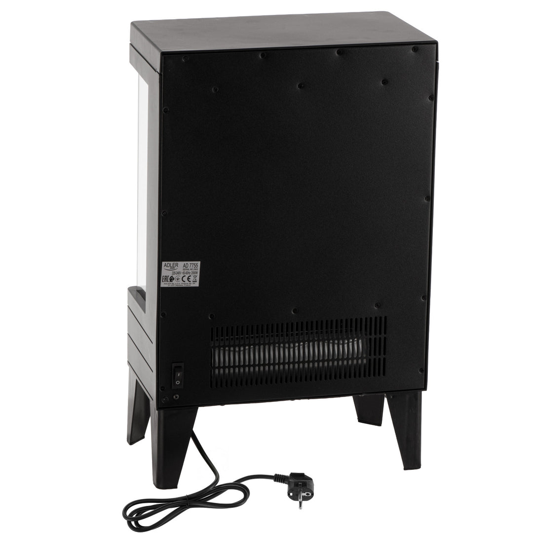 LED elektrische haard met afstandsbediening, 2 verwarmingsvermogens 1000W/2000W, thermostaat, Adler AD 7755