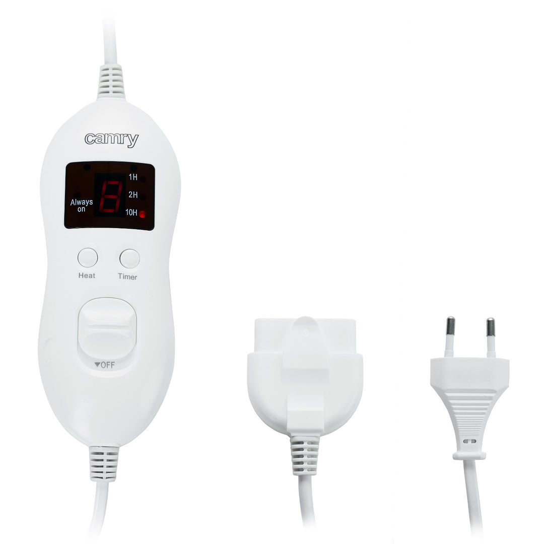 Camry elektrische deken, voor 2 personen, afmetingen 150x160cm, 8 verwarmingsstanden, vermogen 2 x 60W, grijs, CR 7417