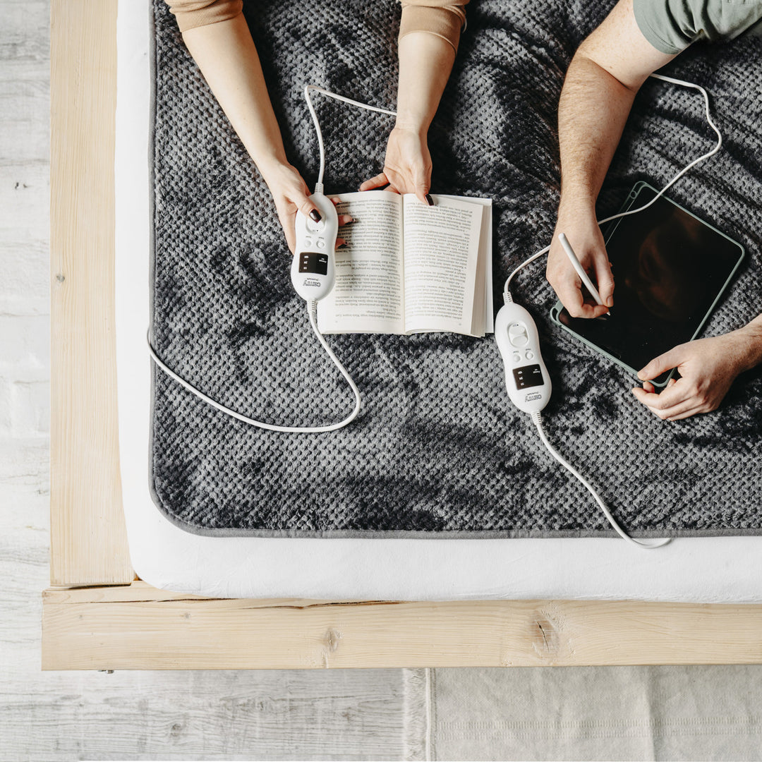 Camry elektrische deken, voor 2 personen, afmetingen 150x160cm, 8 verwarmingsstanden, vermogen 2 x 60W, grijs, CR 7417