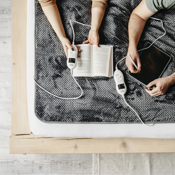 Camry elektrische deken, voor 2 personen, afmetingen 150x160cm, 8 verwarmingsstanden, vermogen 2 x 60W, grijs, CR 7417