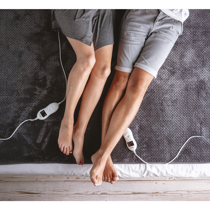 Camry elektrische deken, voor 2 personen, afmetingen 150x160cm, 8 verwarmingsstanden, vermogen 2 x 60W, grijs, CR 7417