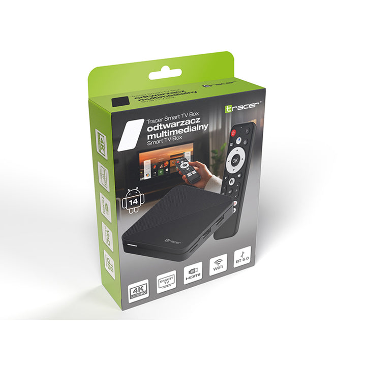 Mediaspeler, Android 14, 2 GB RAM, 16 GB geheugen, Bluetooth 5.0, Wi-Fi, TV Box