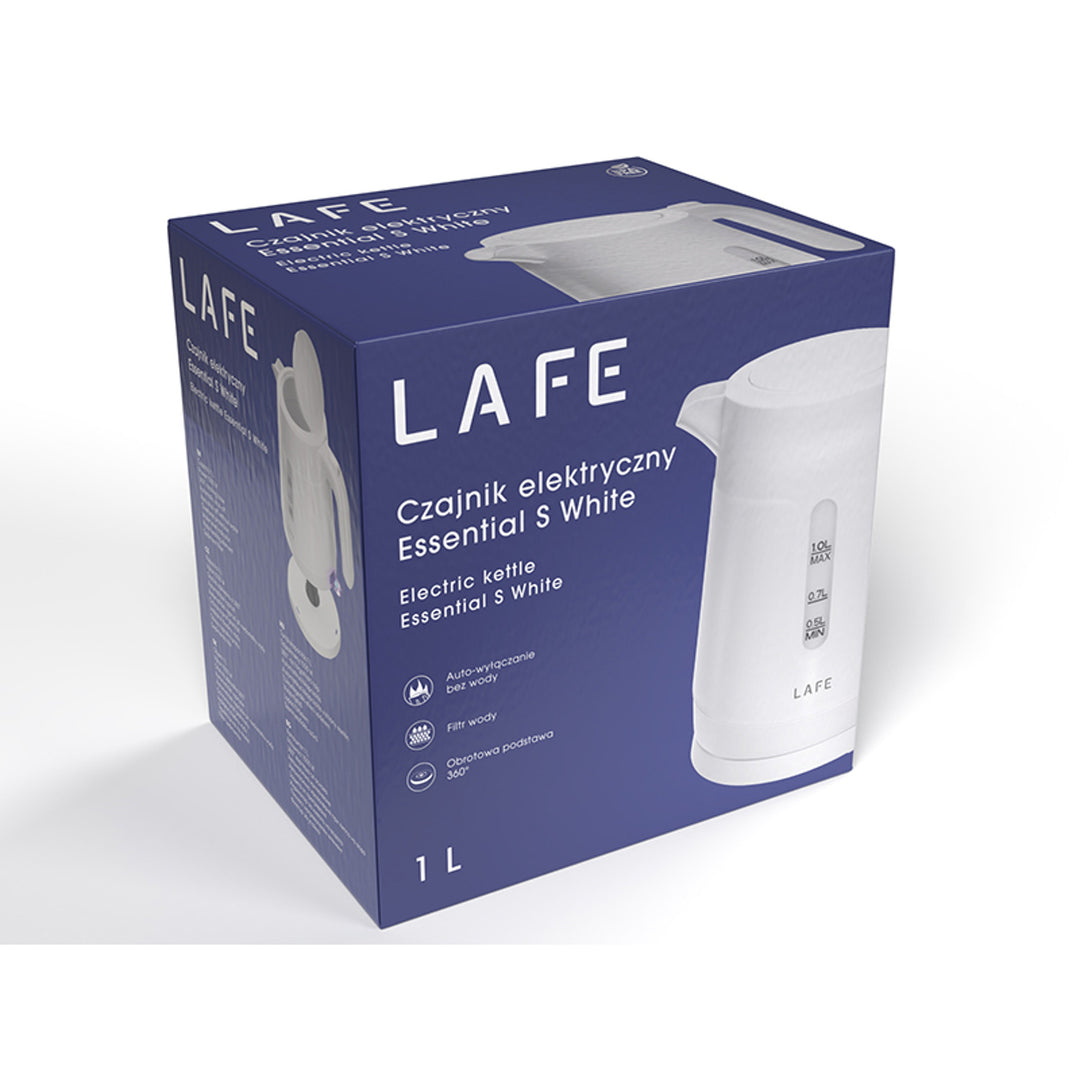 Lafe waterkoker, inhoud 1L, vermogen 1500W, wit, Essential S