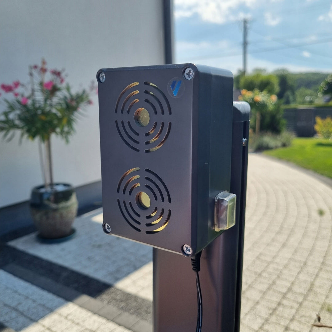 Knaagdierafweermiddel, marter, rat, muisafweermiddel Viano, energiebesparende ultrasone generator, IP65, Waterpro
