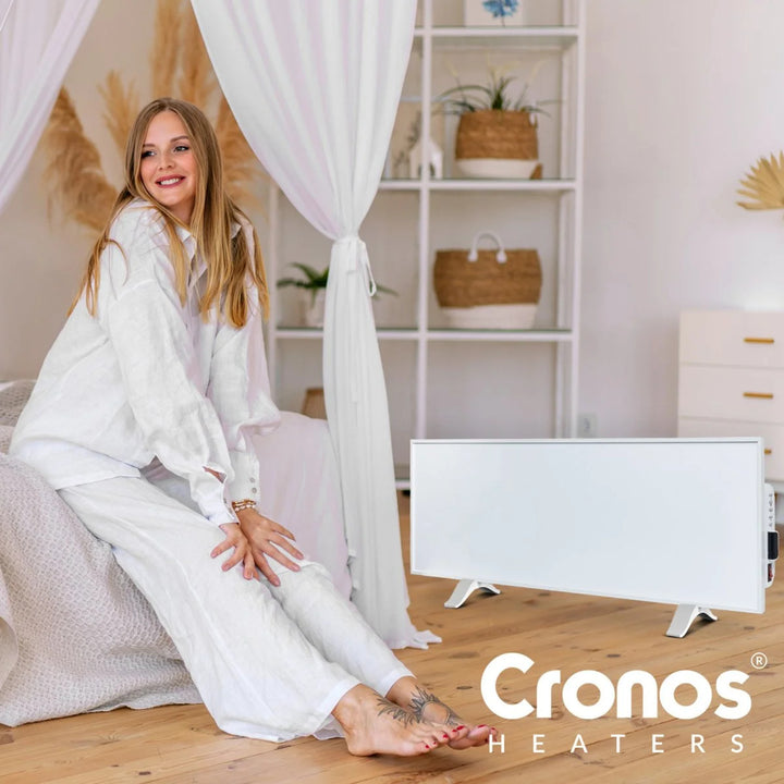 Cronos infraroodverwarming, 330W, wit, allergievriendelijk, ultradun, mat oppervlak, verwarmt een oppervlak tot 12m2, Synthelith PRO CRP-330TWP Wit