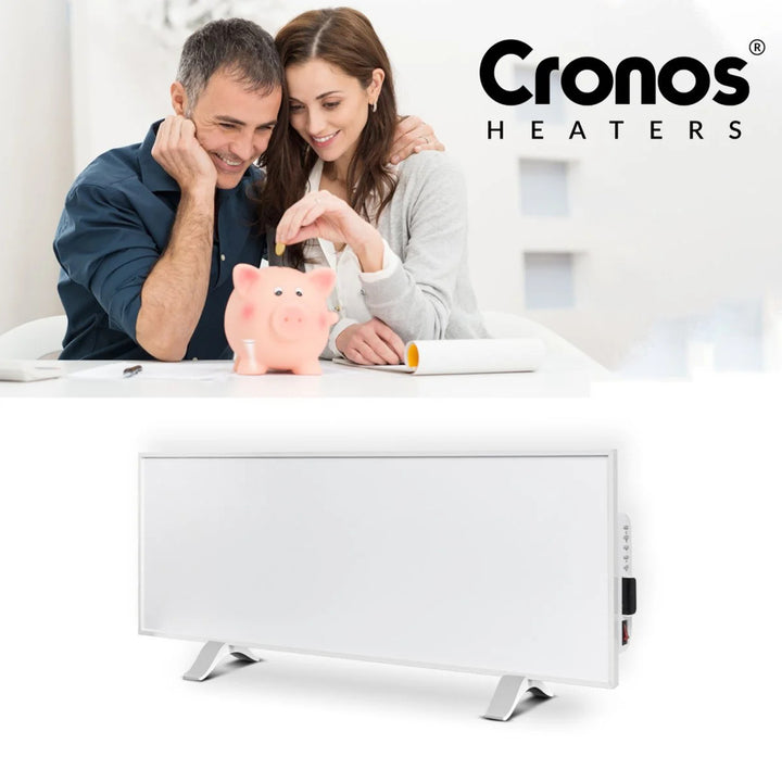 Cronos infraroodverwarming, 330W, wit, allergievriendelijk, ultradun, mat oppervlak, verwarmt een oppervlak tot 12m2, Synthelith PRO CRP-330TWP Wit