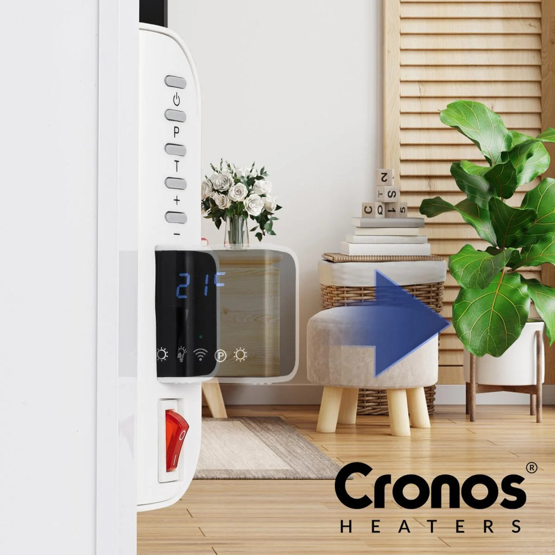 Cronos infraroodverwarming, 330W, wit, allergievriendelijk, ultradun, mat oppervlak, verwarmt een oppervlak tot 12m2, Synthelith PRO CRP-330TWP Wit