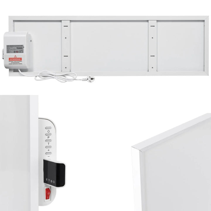 Cronos infraroodverwarming, 330W, wit, allergievriendelijk, ultradun, mat oppervlak, verwarmt een oppervlak tot 12m2, Synthelith PRO CRP-330TWP Wit