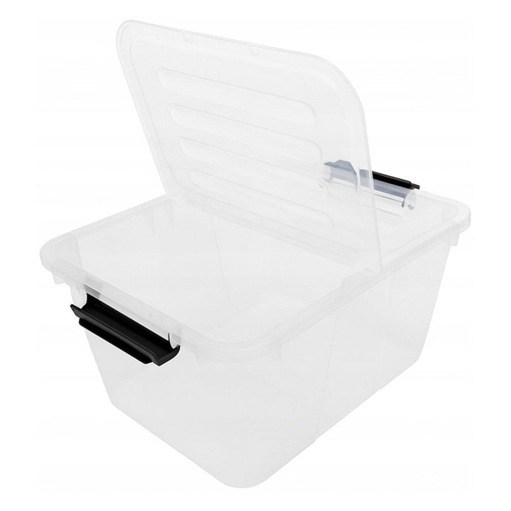 Plast Team Home Box Flex 15L dubbele dekselcontainer, klapdeksel, veiligheidsclips, transparant, 23010800