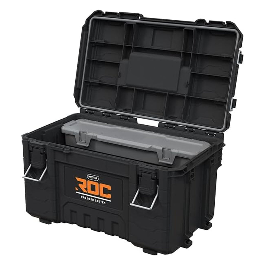 Keter ROC Pro Gear 2.0 gereedschapskist, draagvermogen 54 kg, voorzien van Pro Mount-beugels, inclusief organizer, kan aan de muur worden opgehangen, 256984