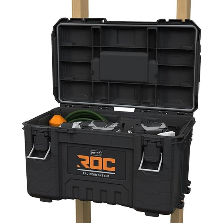 Keter ROC Pro Gear 2.0 gereedschapskist, draagvermogen 54 kg, voorzien van Pro Mount-beugels, inclusief organizer, kan aan de muur worden opgehangen, 256984
