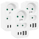 Maclean contactdoos x2 + 4xUSB, splitter met 2 contactdozen, 2xUSB A, 2xUSB C PD 20W, 1x16A + 1x6A, MCE249 F/W, 3 stuks