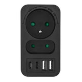 Maclean contactdoos x2 + 4xUSB, splitter met 2 contactdozen, 2xUSB A, 2xUSB C PD 20W, 1x16A + 1x6A, MCE249 F/B, 2 stuks
