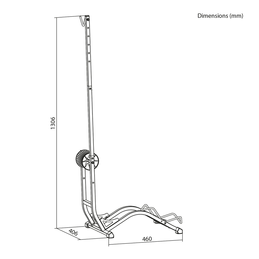Maclean fietsstandaard, vrijstaand, horizontaal/verticaal, voor het stallen van fietsen, staal, max. belasting 35 kg, MC-170
