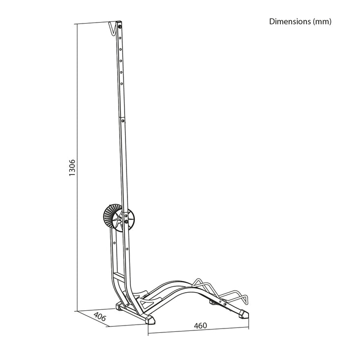 Maclean fietsstandaard, vrijstaand, horizontaal/verticaal, voor het stallen van fietsen, staal, max. belasting 35 kg, MC-170