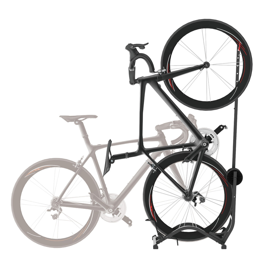 Maclean fietsstandaard, vrijstaand, horizontaal/verticaal, voor het stallen van fietsen, staal, max. belasting 35 kg, MC-170