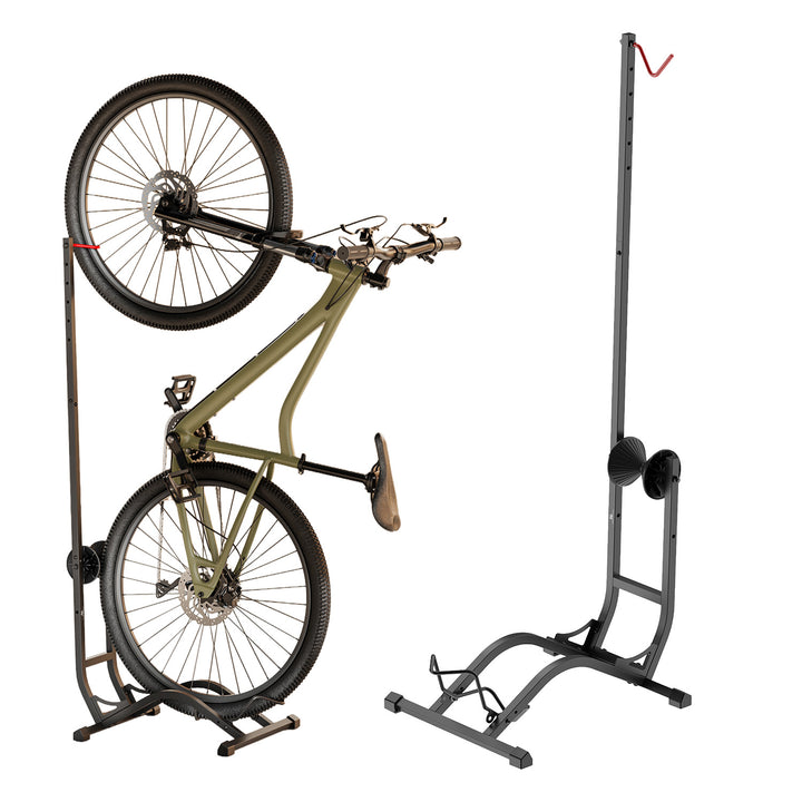 Maclean fietsstandaard, vrijstaand, horizontaal/verticaal, voor het stallen van fietsen, staal, max. belasting 35 kg, MC-170