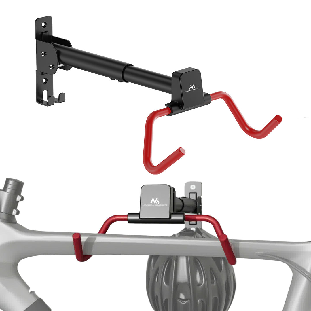 Maclean fietsrek / wandhouder, horizontaal, staal, max. belasting 30 kg, hoekverstelling, MC-172