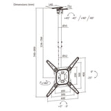 Plafondbeugel / -hanger voor tv's van Maclean, max. draagvermogen 35 kg, 23-55", max. VESA 400x400, MC-174