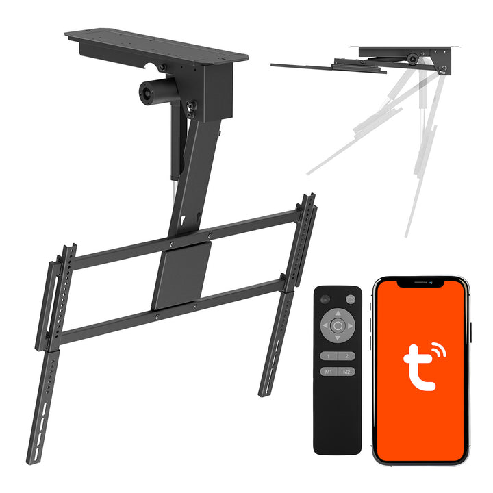 Maclean elektrische tv-beugel, voor montage aan het plafond, compatibel met Tuya, max. VESA 800x400, voor tv's van 43-86", max. 55 kg, MC-176 T