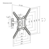 Maclean-beugel/hanger voor tv of monitor, max. 23-65", max. draagvermogen 30 kg, universeel, max. VESA 400x400, MC-758 N