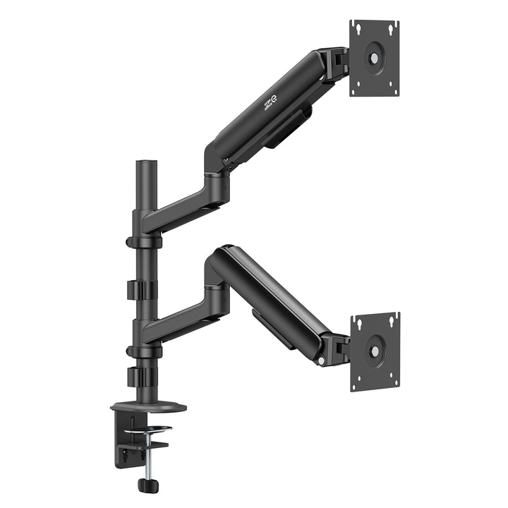 Ergo Office-houder/beugel voor 2 beeldschermen, gasveer, 17"-32", 1-10 kg, matzwart, ER-692 B