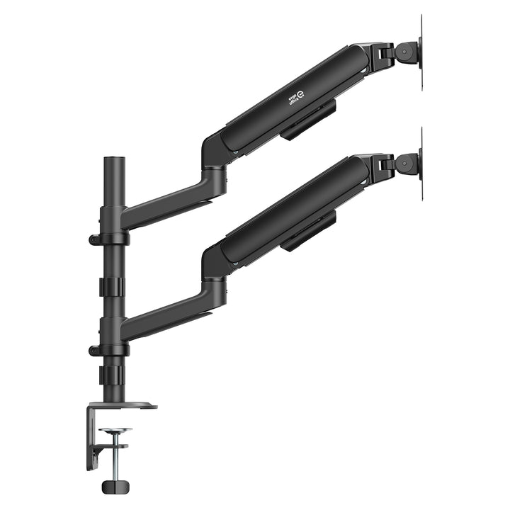 Ergo Office-houder/beugel voor 2 beeldschermen, gasveer, 17"-32", 1-10 kg, matzwart, ER-692 B